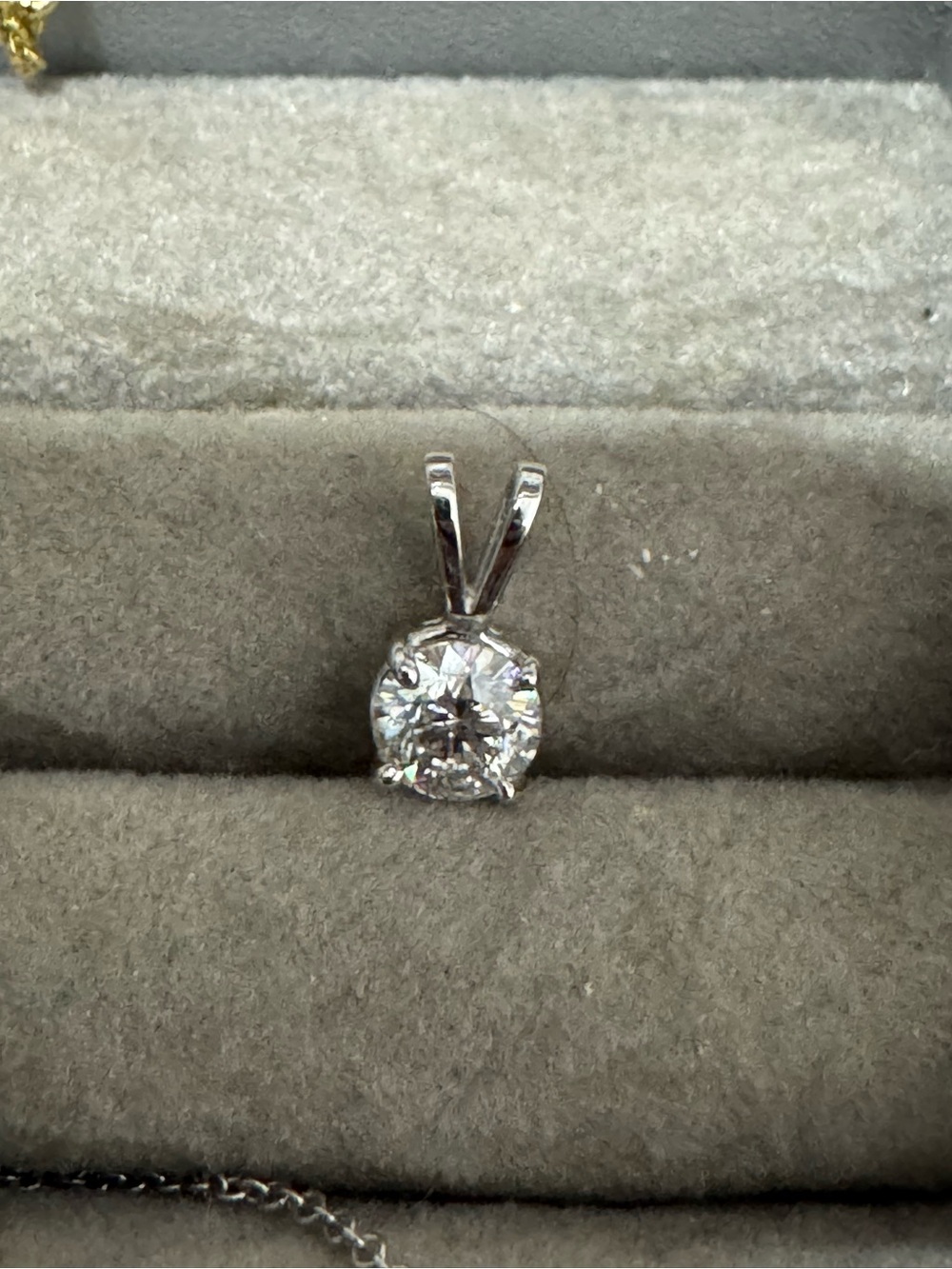 Classic Solitaire approximate .5 ct Diamond Pendant in White Gold